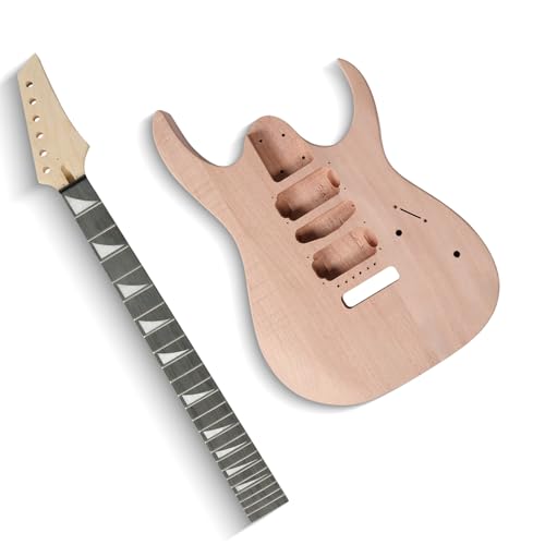 Ktaxon Kit de guitarra eléctrica DIY con cuerpo de caoba, kit de guitarra eléctrica de 6 cuerdas de...