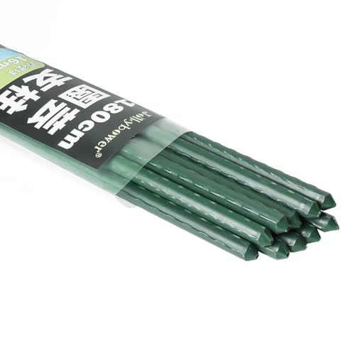 Jollybower 10本セット支柱 園芸 180cm 直径16mm イボ付 鋼管製 家庭菜園のトマト、チリ、豆類、鉢植えなどの園芸支柱 グリーン イボ竹 ガーデニング 園芸用品