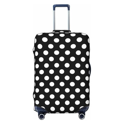 Luggage Cover Protector - Black Polka Dot Print Fit 29-32 Inch Suitcase Covers for Luggage