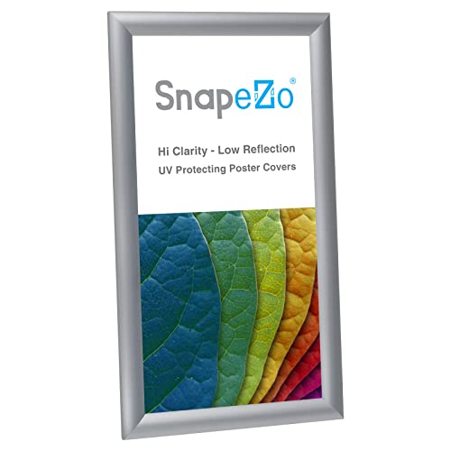 image for SnapeZo Poster Frame 7x14 Inches, Silver 1 Inch Aluminum Profile, Fron