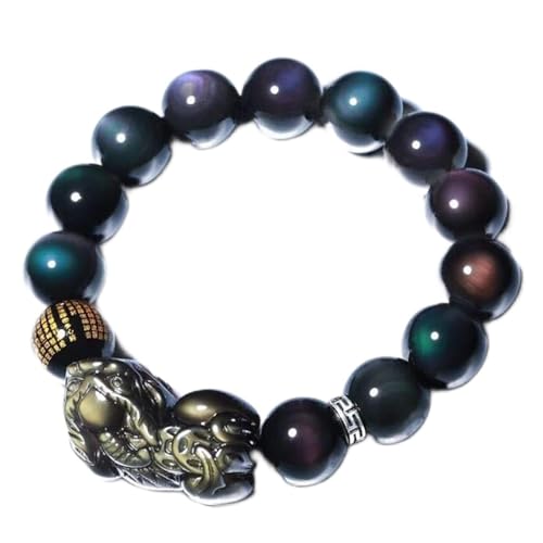 Bracelet obsidien noir anti stress pour chasser les ondes négatives avec le piyao