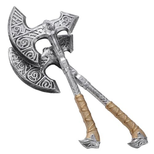 Hemobllo Hachas de Cosplay de Plástico Dorado 2 Piezas para Halloween, Accesorios de Espina de Pescado Decorativos para Disfraces y Fiestas Temáticas, Adornos de Terror para Casas