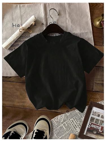 Image of RoseSeek Girl's Shirts 3 Packs Star Butterfly Graphic Tees Crew Neck Short Sleeve T Shirt Casual Tops