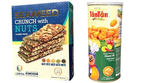 Image of Combo - Seaweed Crunch with Nuts and Chili Lime Peanuts Rong Bien Don Ket Hop Cac Loai Dau va Dau Phong Chanh Ot - 2 Units per Order