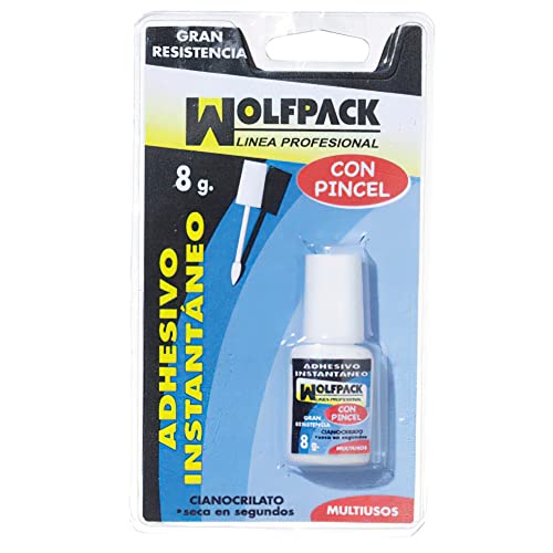 WOLFPACK LINEA PROFESIONAL - Pegamento Ciano Acrilato 8 Gramos Con Pincel