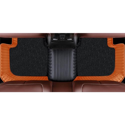 Image of Autofurnish Combination 9D Car Mat Full Set for Maruti Suzuki Dzire 2024 || Luxury Leather Dual-Stitch Full Set 9D Car Floor Mat || 100% Waterproof || Color : Black AZ-Tan