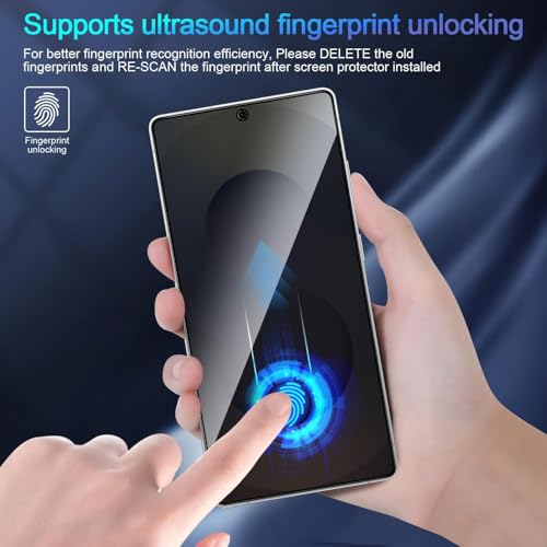 Image of Uyiton by SHILD - (2 Pack) Privacy Tempered Glass for Samsung Galaxy S25 Ultra 5G (6.9 inch) | Anti-Spy | HD Clarity | Fingerprint Sensor Compatible | 9H Hardness | Easy Installation