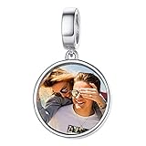 925 Sterling Silver Personalized Photo Charm Fit Bracelet Necklace Customized Image Picture Bead for...