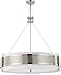 Nuvo Lighting 60/4334 Six Light Diesel Round Pendant with Slate Gray Fabric Shade/Frosted Diffuser, Polished Nickel