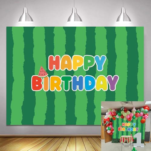 Watermelon Birthday Backdrop Kids Party Photo Booth Summer Decor 5x3ft
