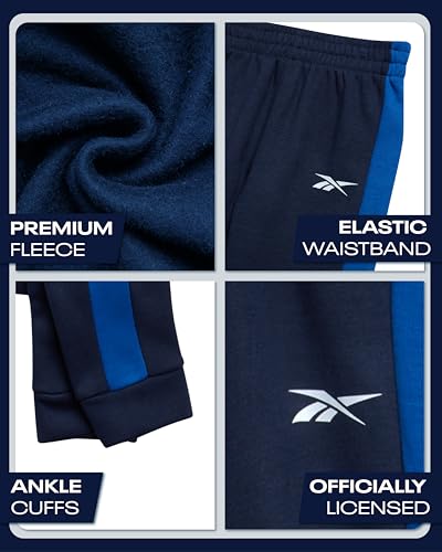 Reebok Toddler Boys Tracksuit - 2 Piece Cozy Soft Fleece Toddler Zip Up Hoodie Sweatshirt and Boys Jogger Pants Outfit4