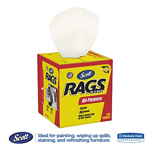 Image of Scott KCC 75260 Rags In A Box, Pop-Up Box, 10 X 12, White, 200 /box, 8 Boxes Per Carton