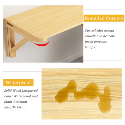 Table pliante murale 60x40 cm en bois pour gain de place optimal