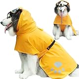 Dog Raincoat Hooded Slicker Poncho - Reflective Lightweight Pet Rain Jacket Coat,Dog Waterproof Raincoat with Adjustable Belly Strap for Small,Medium, Large Dogs