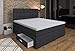 Produktbild Tesla Dreams Boxspringbett 180x200 Ankona - Schublade,7 Zonen-Taschenfederkern-Matratzen,H2/H3, Topper Komfort, Anthrazit