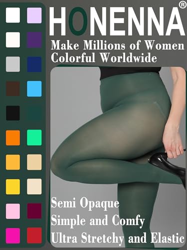 Image of HONENNA Queen Plus Size Tights Semi Opaque Control Top High Waist Stockings Nylons Pantyhose for Women 1X 2X 3X 4X 5X 6X