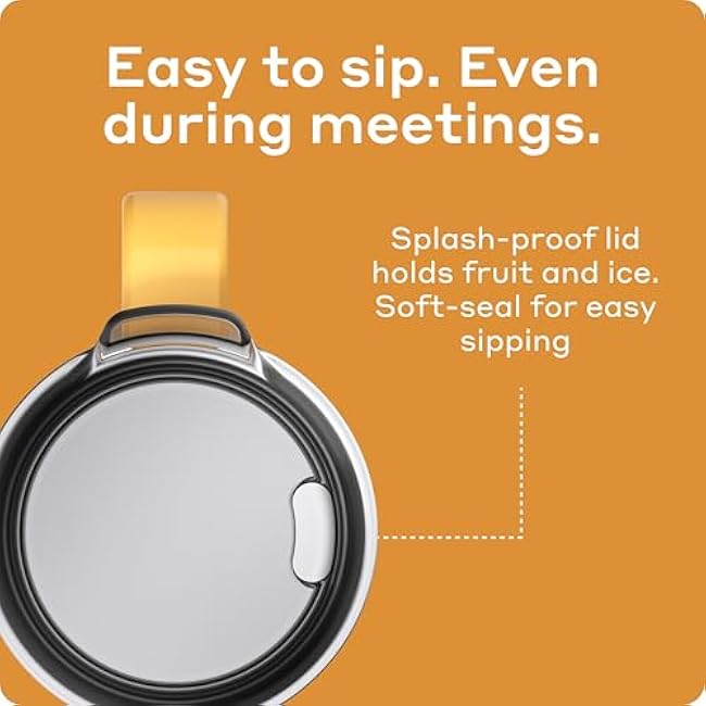 BOBBER 10 oz Insulated Coffee Mug with Wide Handle & Lid ¨C Double Walled Stainless Steel Travel Tumbler for Women, Wife ¨C Triple Walled Coffee Cup for Hot & Cold Drinks (Orange)