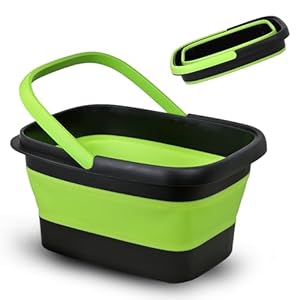 Collapsible Bucket – Car Wash Bucket, Versatile Foldable Bucket for Cleaning or Mop Bucket. Ribbed Bottom, 5 Gallon Bucket to Brim – Add to your Car Detailing Kit or Car Cleaning Supplies – Grip Clean