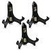 BANBERRY DESIGNS Black Wooden Easel Premium Quality Plate Holder Folding Display Stand 5 Inch Set of 3 Pieces