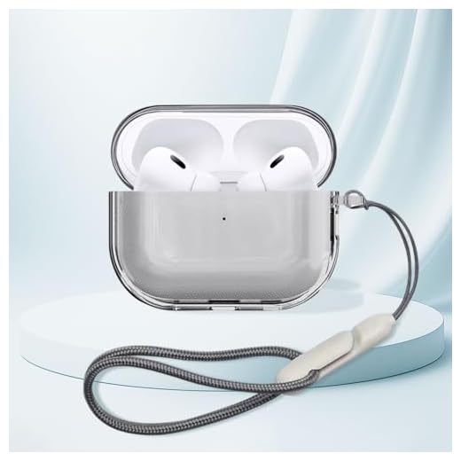2PCS Set TPU Case Compatible with AirPods Pro3 - Anti-Yellowing Shockproof Cover with Carabiner, Full Protection for Earbuds, Black