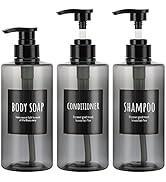 Amazon｜Segbeauty シャンプーボトル ディスペンサー 灰色 3本セット