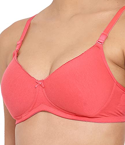 Image of Inner Sense Women's Soft Organic Cotton Bamboo Bra for Women I Comfortable, Padded, Wire Free, Smooth Straps, High Coverage Everyday Tshirt Bra for Women |