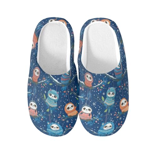 Pantoufles en coton chaud paresseux antidérapantes taille XXL pour homme et femme