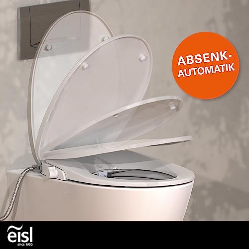 EISL Dusch WC-Sitz Aufsatz (kein Stromanschluss für die Dusch Funktion benötigt), Toilettensitz mit Bidet Einsatz, Po Dusche & Absenkautomatik (inkl. Anschlussset), Weiß