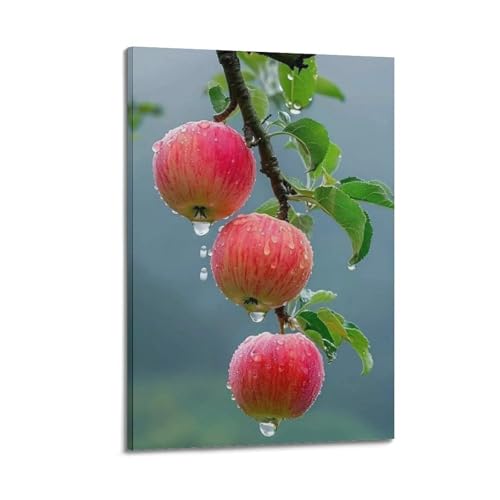 Poster mural artistique moderne pomme rouge ZHOUKEG solution deco sans cadre lourd 50x75