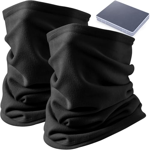 Leaflai 2 Pack Multifunctional Breathable Neck Gaiter, Unisex Face Covering Scarf, Windproof Neck Scarf for Men & Women, Christmas gift