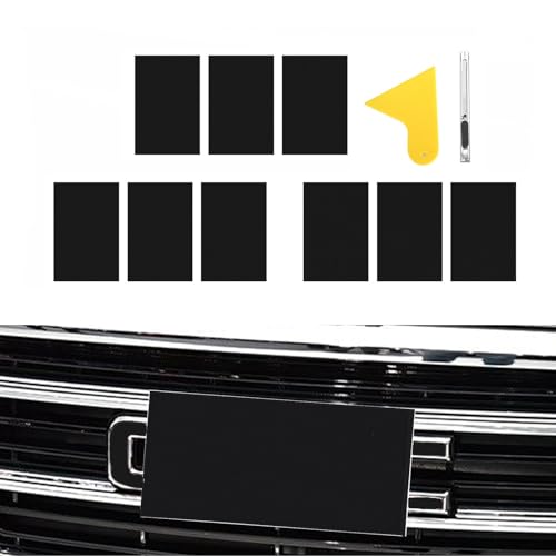 QianBao 5.9x3.8 Compatible with GMC Vinyl Wrap Emblem Wrap Kit Logo Sticker with Plastic Squeegee and Cutter DIY Decals 9Pcs (Black)