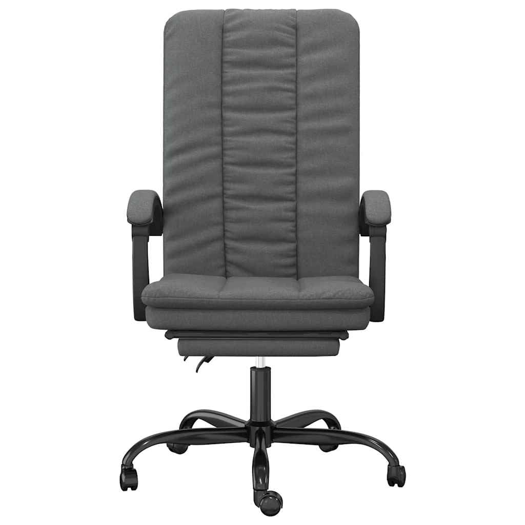 Fauteuil de Bureau Inclinable Tissu Gris Foncé avec Repose-Pied