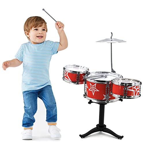 Kids Drum Set for Toddlers 3-6 Years Old, ATBWYWH Toddler Drum Set with Drum Sticks, Musical Instruments, Kids Drum Set Playing Rhythm Beat Toy Great Gift for Boys Girls