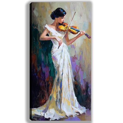 Hooyuubo Pintar por Numeros Adultos Violín Paint by Numbers Adult Mujer Cuadros para Pintar por Numeros 100x200cm Lienzos con 3 Pinceles e Pigmento Acrílico, Decoracion Hogar Pared Habitacion, fu331u
