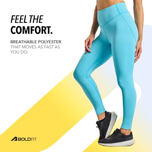 Image of Boldfit Limitless NYLOFLEX HIGH Rise Tights Gym Pants for Women Workout Breathable Tights for Woman Workout Activewear Leggings for Women Ankle Length Stretchable Pants for Woman Gym Lower