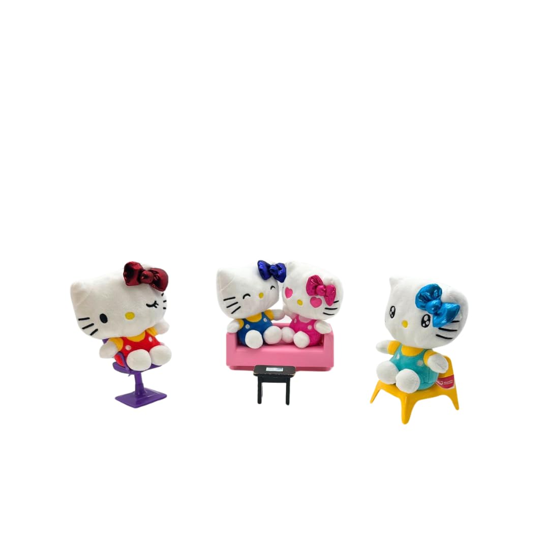 TA&MA Hello Kitty Cuddly Toy 16 cm | 50th Anniversary Plush Cat. Cute Cat Plush - Hello Kitty Toy for Girls Small Cat Cuddly Toy to Love (Turquoise)