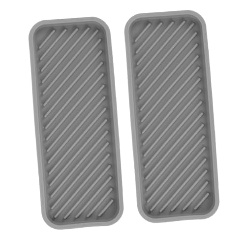 Hemobllo 2pcs Silicone Bathroom Organizer Tray Space Saving and Easy to Clean for and Boat Toiletries and Storage for Toothbrush Toothpaste and Shampoo