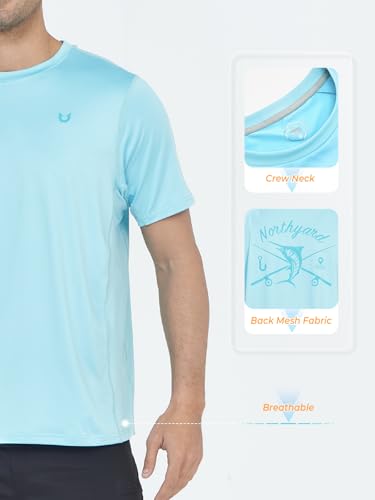 Men's Swim Shirts Rash Guard UPF 50+ Short Sleeve Sun T-Shirt Quick Dry Lightweight Fishing Beach Shirt3