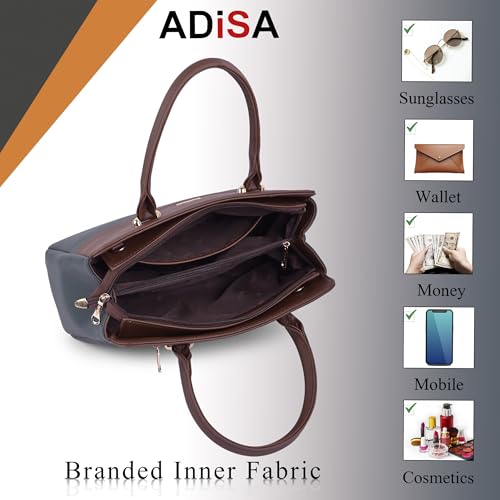 Image of Color Block Shoulder Handbag for Women - Stylish Crossbody Bag with Sling Belt, Ladies' Purse with Top Zipper Closure, Gift for Women and Girls (ADW4088)