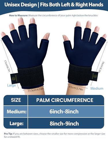 Image of highco Compression Hand ICE Pack Glove for Arthritis Pain Relief Adjustable Wrist Strap ICE Pack Wrap for Hand and Fingers,Cooling ICE Packs Glove for Women and Men,Tendonitis, Swelling