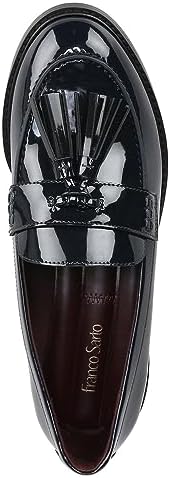 Franco Sarto Womens Carolynn Slip On Tassel Loafers Navy Patent 9 M | Image 3