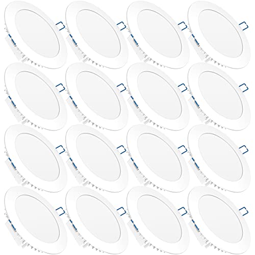 Black Friday - 60% OFF Sunco Lighting 16 Pack 6 Inch Ultra Thin LED Recessed Lighting Ceiling Lights Slim, 4000K Cool White, 14W Equivalent 100W, 850 LM Damp Rated, Dimmable Canless Integrated Junction Box, ETL Energy Star