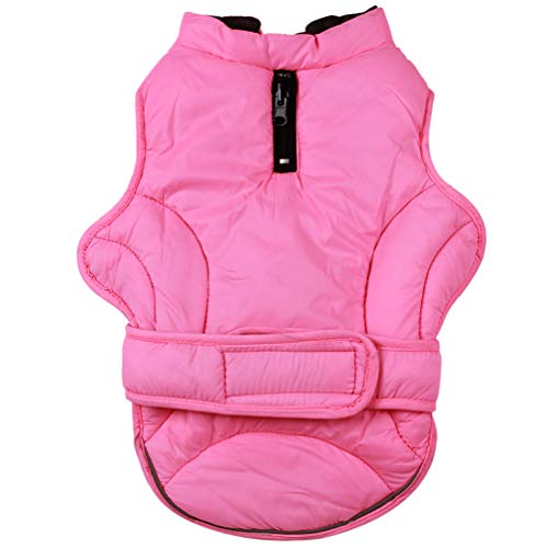 JoyDaog Super Soft Dog Coat for Medium Dogs,Waterproof Dog Jacket Warm Cotton for Autumn Winter,Pink L