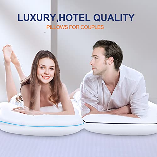 Flanhorest Bed Pillows For Sleeping - Pillows Queen Size Set Of 2 Cooling Luxury Hotel Quality Pillow With Premium Plush Soft Down Alternative Fill For Side Back Or Stomach Sleepers thumb #4