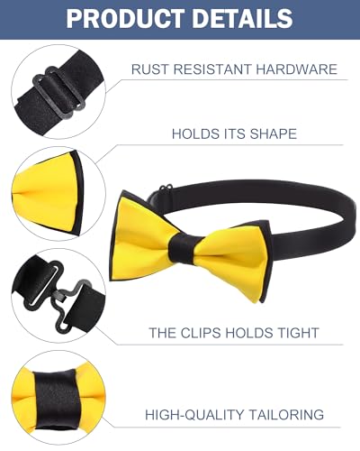 Image of Hercicy 20 Pcs Bow Ties for Men Pre Formal Satin Bowties Set with Adjustable Neck Band for Wedding Party Favors