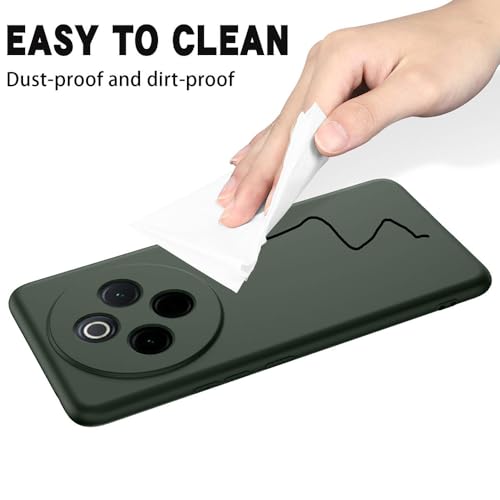 Image of Back Cover | Full Camera Protection | Premium Liquid Silicon Case | Flexible Bumper Case for Vivo T4 5G / Y300 Pro 5G / Y300 Pro Plus 5G / iQOO Z10 5G (Military Green)