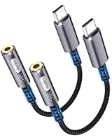 bakibo Adapter USB C auf Klinke 3.5mm (2 Stück), USB C auf 3.5 mm Jack Klinke Kopfhörer Adapter HiFi Audio DAC Typ C auf Aux Dongle Kabel kompatibel mit iPhone 17 16 15 iPad Pro Galaxy S25 S24, Grau