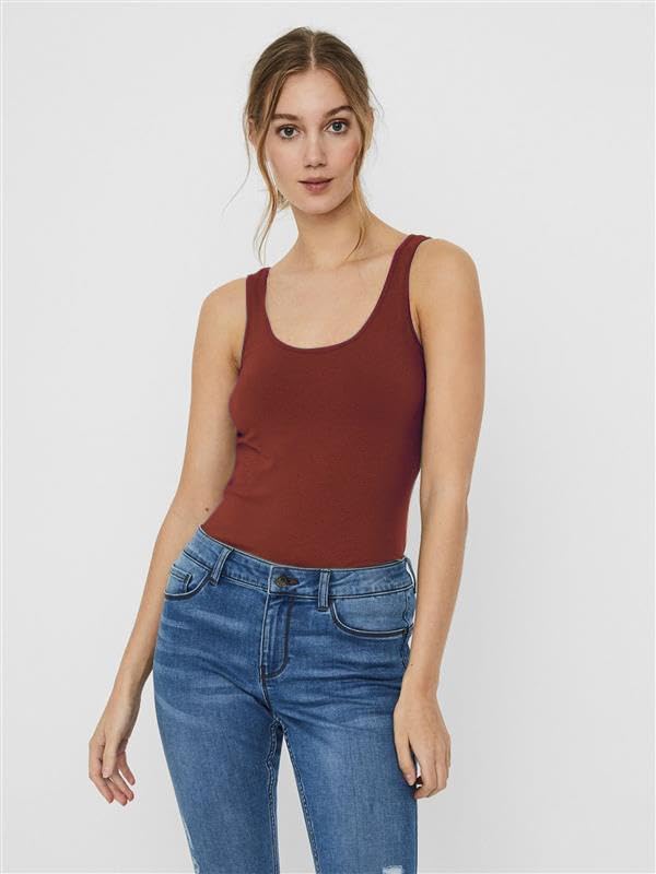 VERO MODA Damen VMMAXI My Soft UU Tank TOP GA 3PACK, Burnt Henna/Golden Yellow/Dusty Olive, L 2