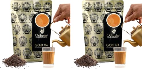 Image of Octavius Gold Tea 1kg | Assam & Darjeeling Blend | 15% Long Leaf Chai | Strong & Aromatic Chai Patti | Premium Black Tea | Rich Taste | 500 Cups (Pack of 2)