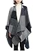 Ilishop Women's Winter Reversible Oversized Blanket Poncho Cape Shawl Cardigans